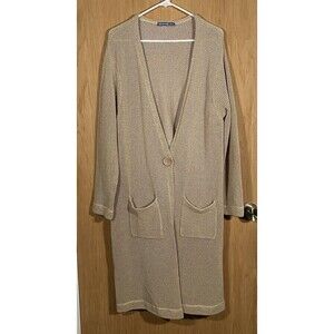 Women's 3X Open Knit Cardigan Duster Stretch LagenLook Minimalist Coastal Granny
